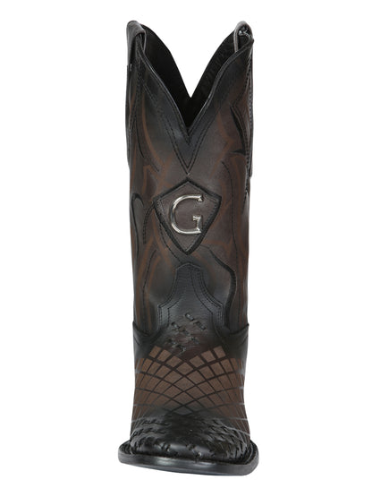 Men's Rodeo Boots - El General Pull-Up Leather - Gray 45172
