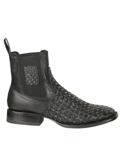 El General Men’s Rodeo Black Petatillo Woven Ankle Boots 45181