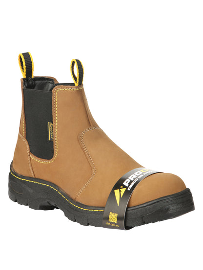 Procliff Men’s Work Shoes Without Laces and Toe Cap - Nobuck Maple 45284