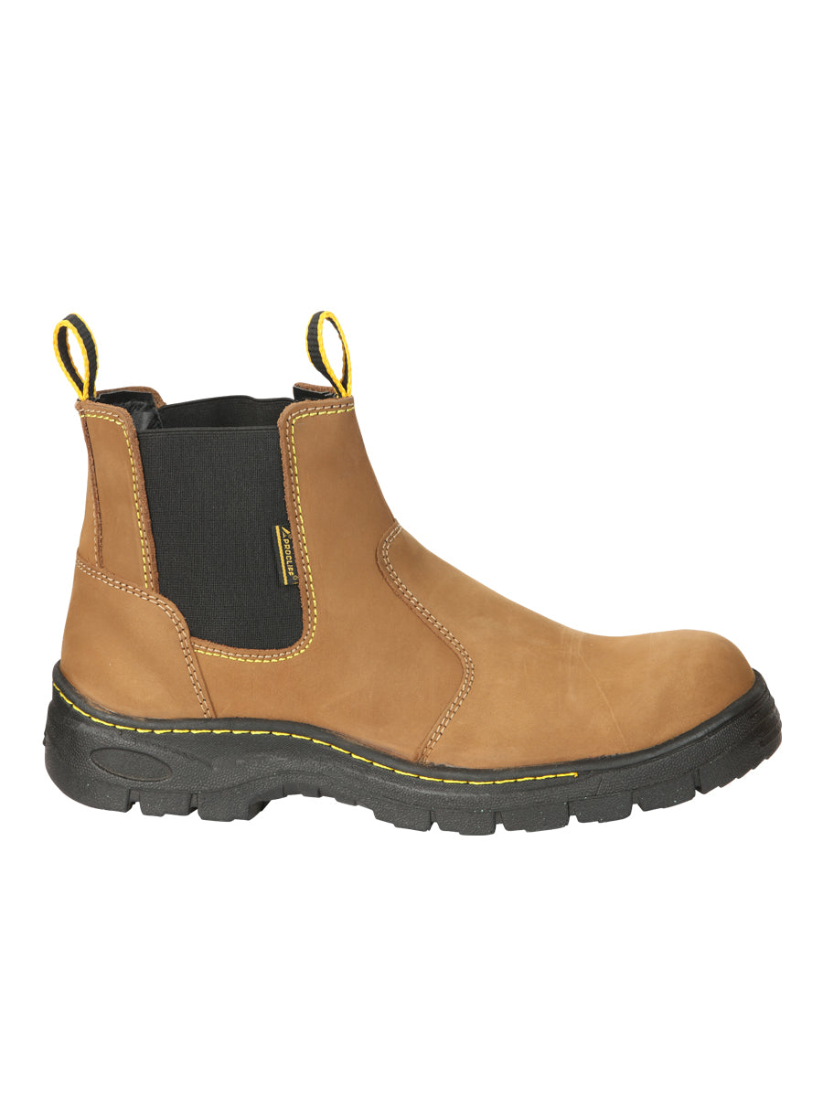 Procliff Men’s Work Shoes Without Laces and Toe Cap - Nobuck Maple 45284