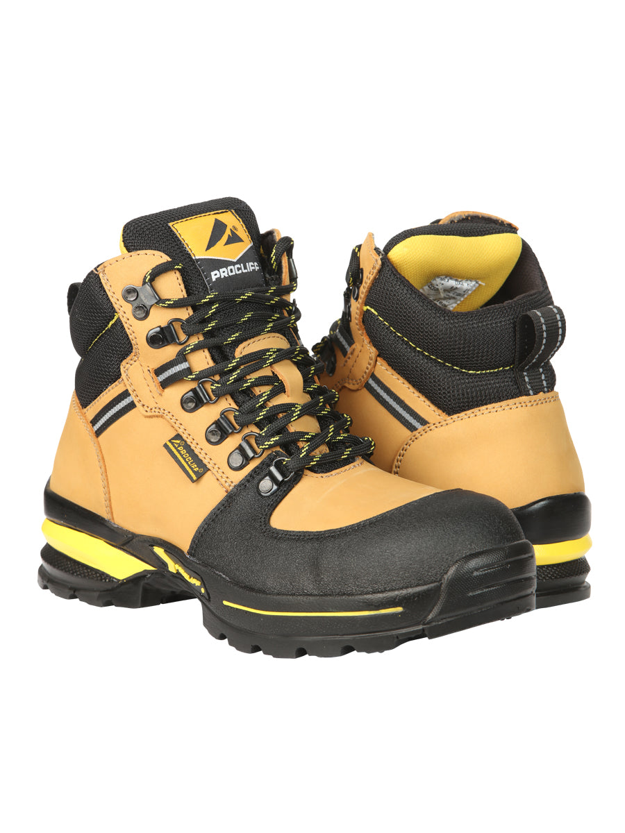 Procliff Men’s Work Shoes with Laces and Toe Cap - Nobuck Miel 45285