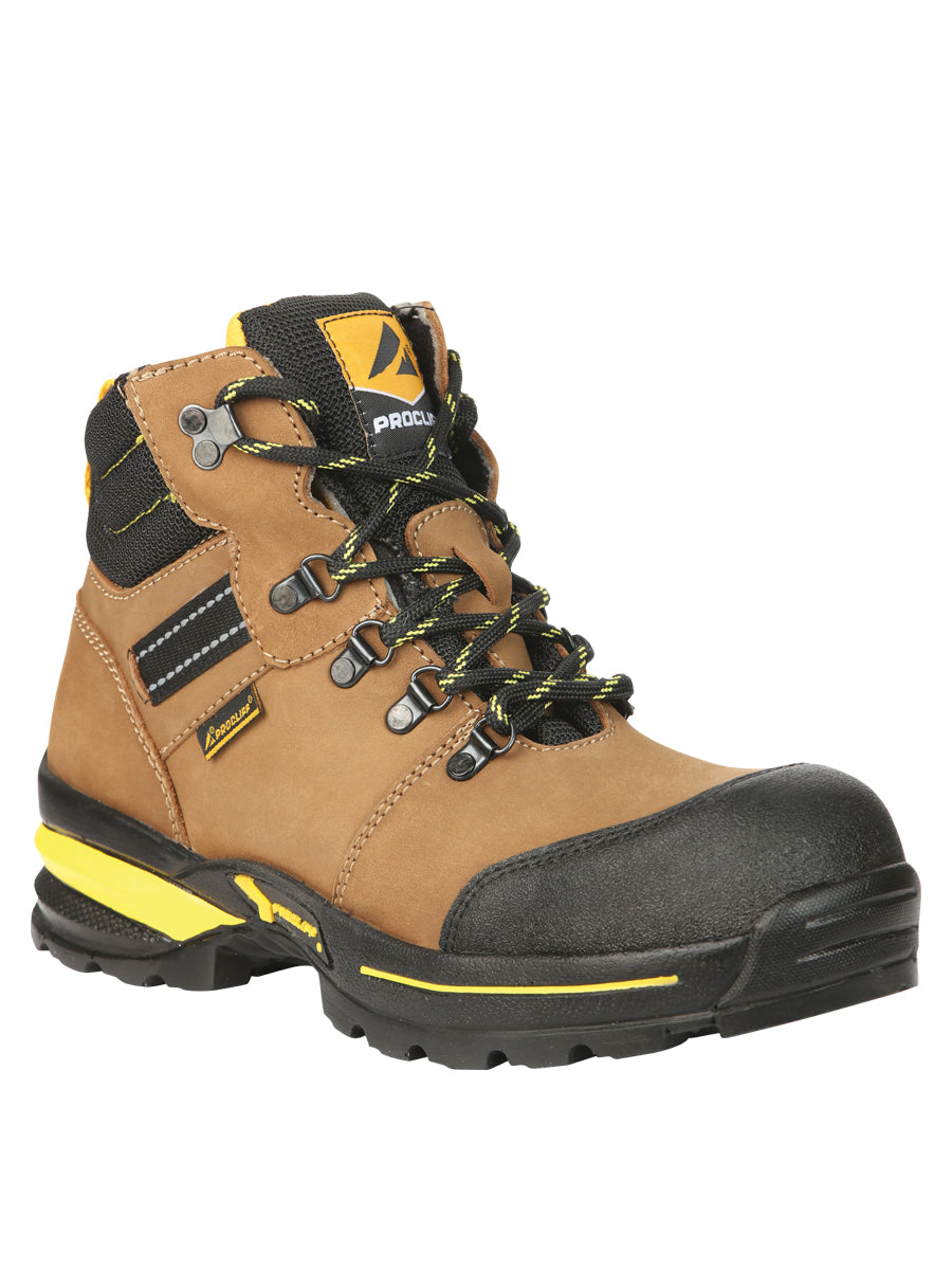Procliff Safety Work Boots Nubuck Maple: Lace-Up with Helmet for Worksite Safety 45287