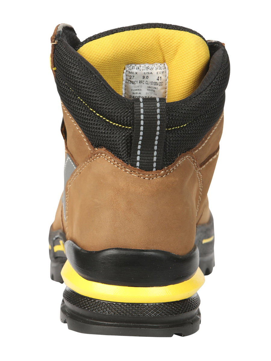 Procliff Safety Work Boots Nubuck Maple: Lace-Up with Helmet for Worksite Safety 45289