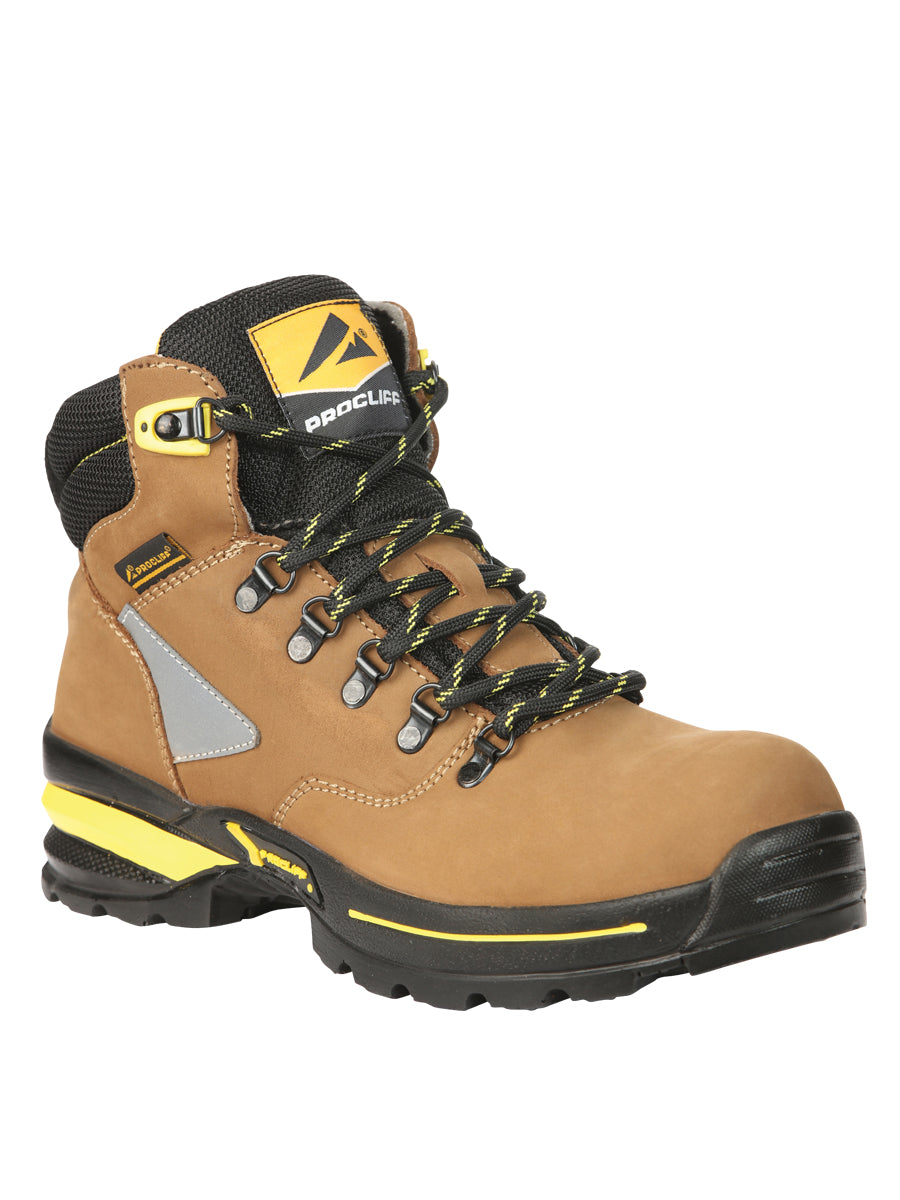 Procliff Safety Work Boots Nubuck Maple: Lace-Up with Helmet for Worksite Safety 45289