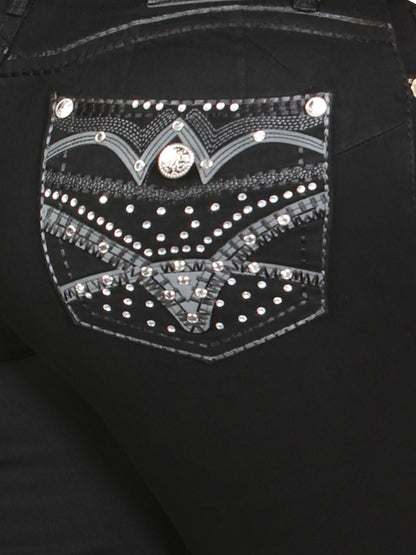 Centenario Hip-Up Bootcut Denim Jeans - Black 45319