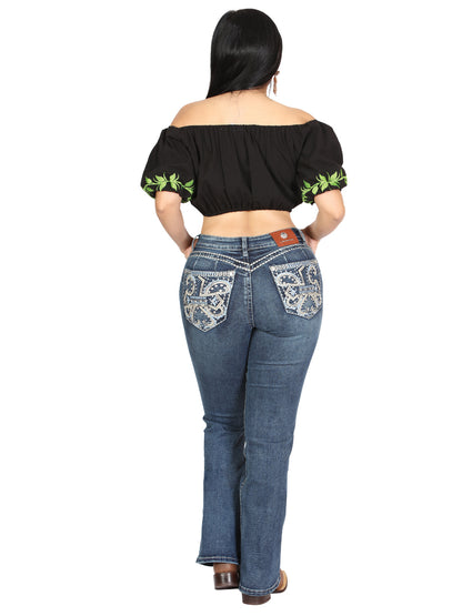 Centenario Hip-Up Bootcut Denim Jeans - Dark Blue 45321