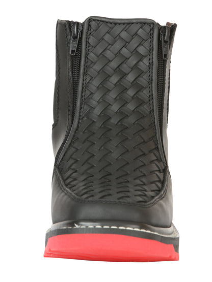 El General Men’s Ankle Boots with Zipper Woven Petatillo - Black

 45358