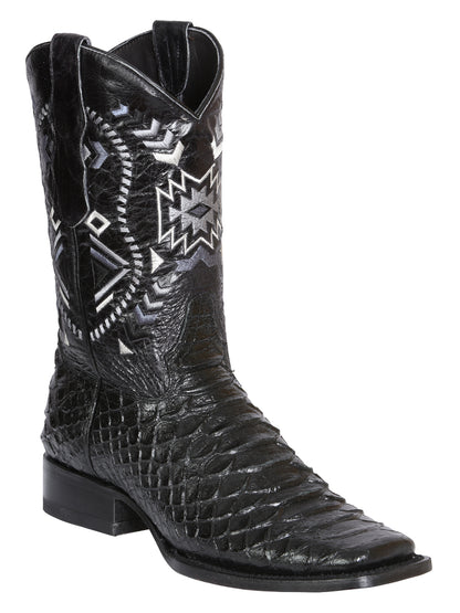 El General Men’s Black Python Imitation Rodeo Boots 45398