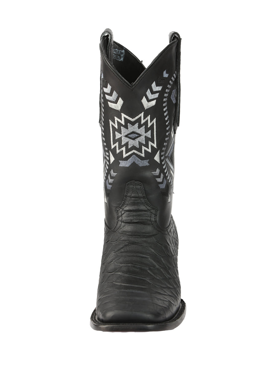El General Men’s Black Python Imitation Rodeo Boots 45398
