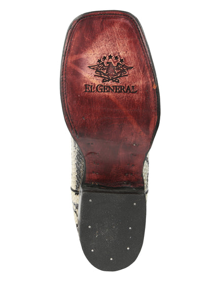 El General Men’s Python Imitation Rodeo Boots - Natural 45399