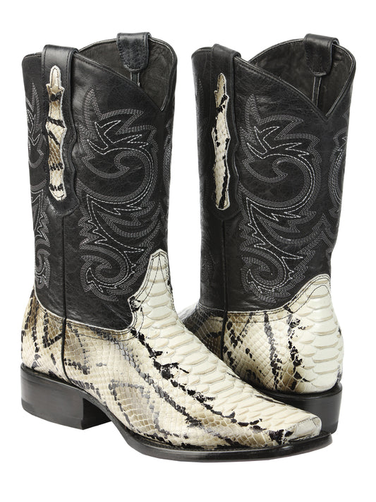 El General Men’s Python Imitation Rodeo Boots - Natural 45399
