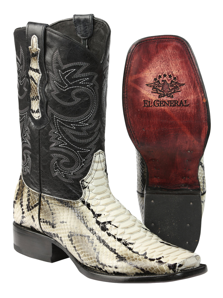El General Men’s Python Imitation Rodeo Boots - Natural 45399