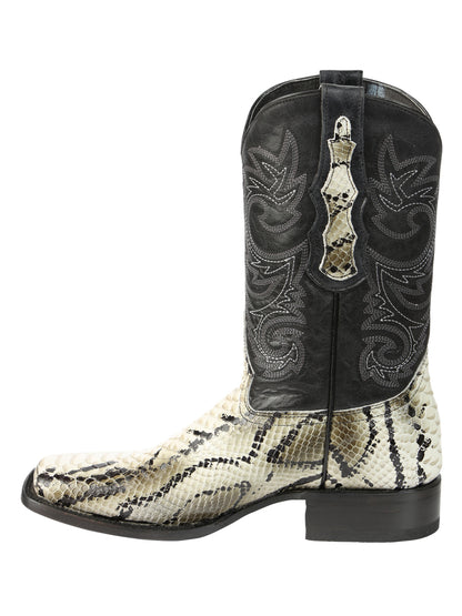 El General Men’s Python Imitation Rodeo Boots - Natural 45399