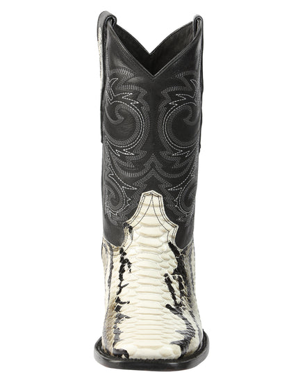El General Men’s Python Imitation Rodeo Boots - Natural 45399