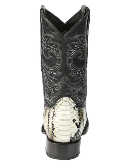 El General Men’s Python Imitation Rodeo Boots - Natural 45399