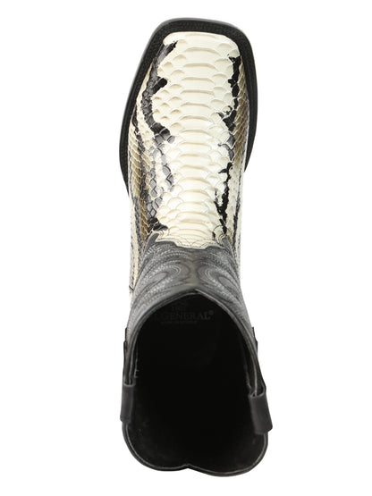 El General Men’s Python Imitation Rodeo Boots - Natural 45399