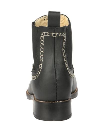 El General Men’s Leather Ankle Boots - Black 45420