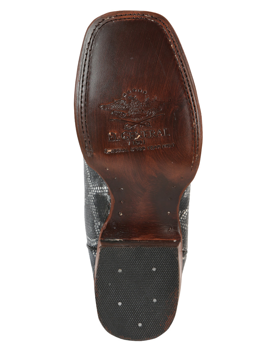 El General Men’s Python Imitation Rodeo Boots - Gray 45432
