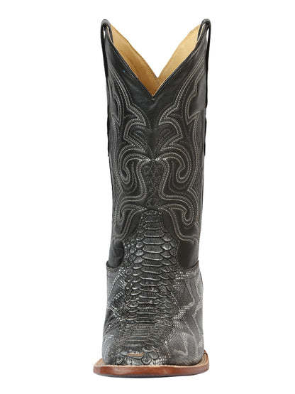 El General Men’s Python Imitation Rodeo Boots - Gray 45432