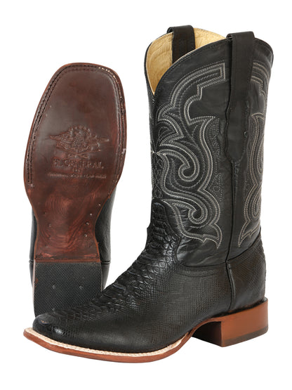 El General Men’s Python Imitation Rodeo Boots - Black 45433