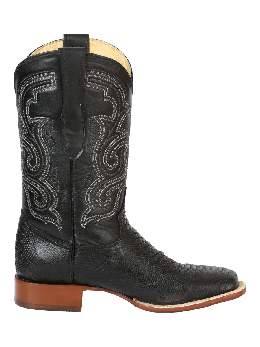 El General Men’s Python Imitation Rodeo Boots - Black 45433