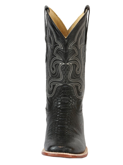 El General Men’s Python Imitation Rodeo Boots - Black 45433
