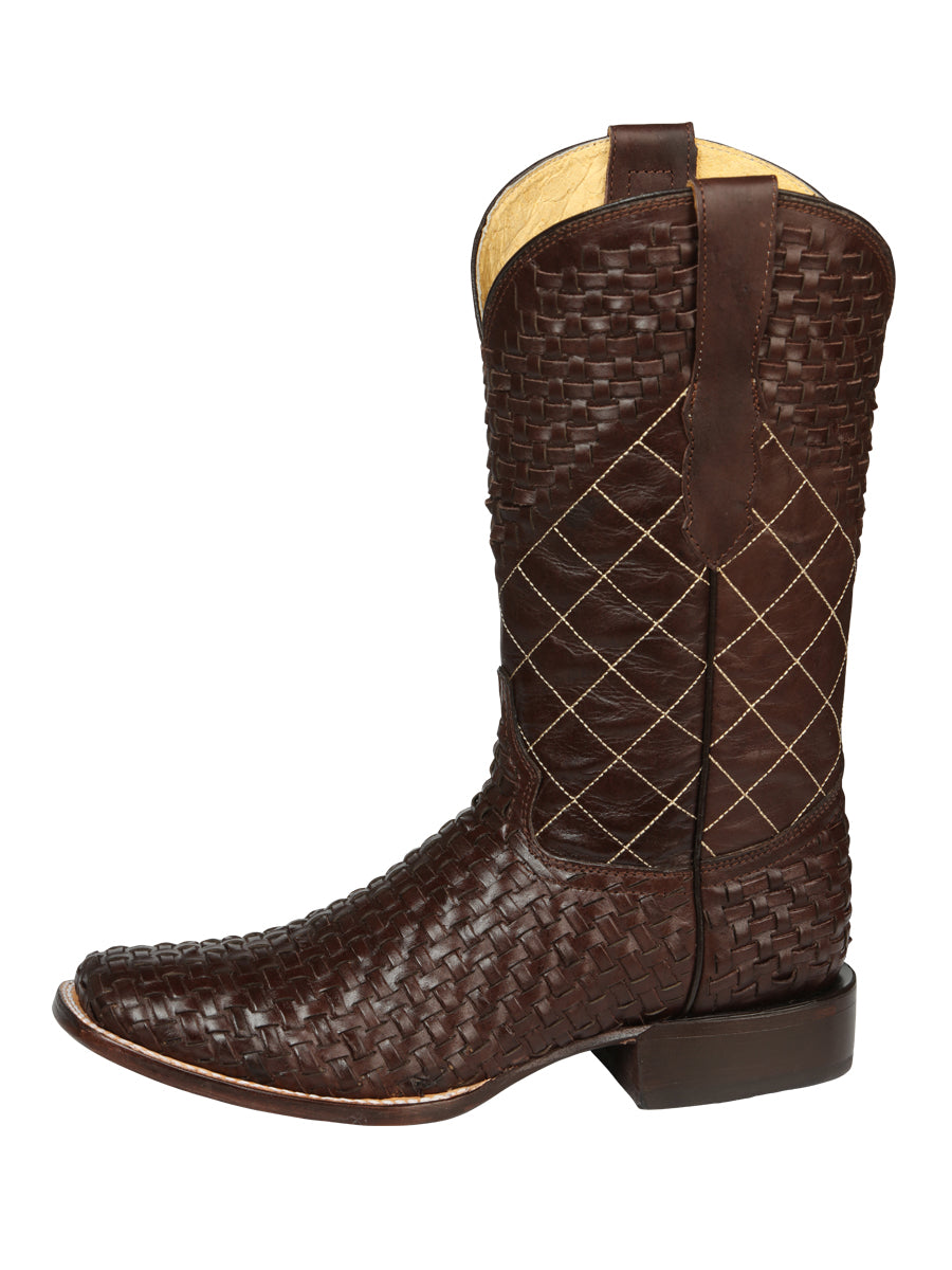 El General Men's Rodeo Boots Petatillo Leather - Brown 45440