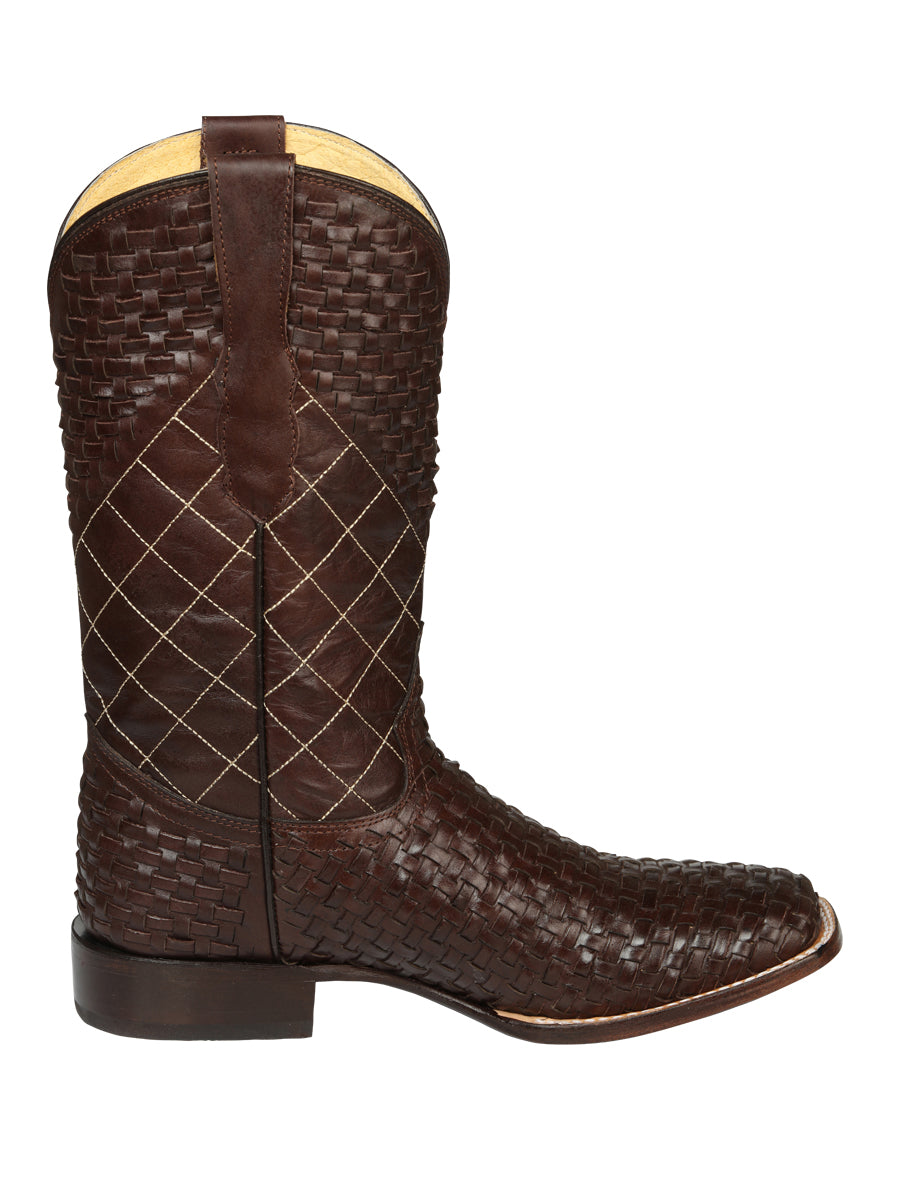 El General Men's Rodeo Boots Petatillo Leather - Brown 45440