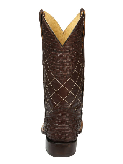 El General Men's Rodeo Boots Petatillo Leather - Brown 45440