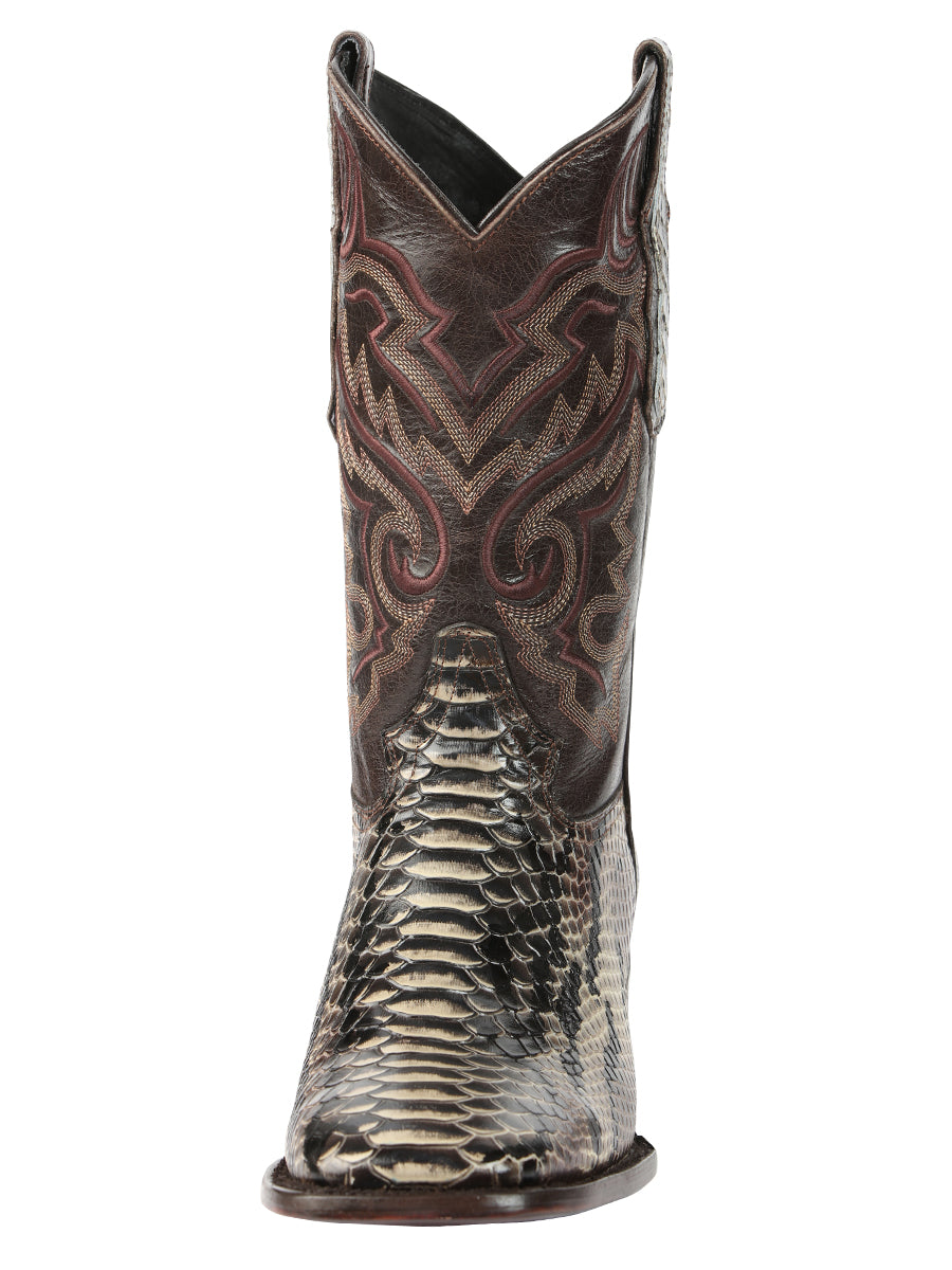 El General Men’s Python Imitation Rodeo Boots - Brown 45528