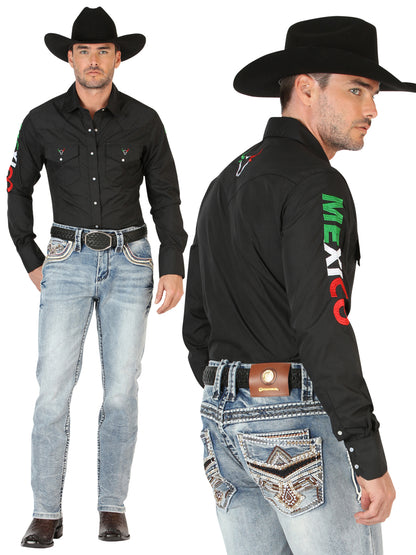 Centenario Men's Premium Denim Boot Cut Pants - Black 45532