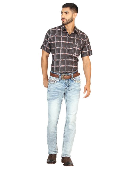 Centenario Men's Premium Denim Boot Cut Pants - Medium Blue 45533