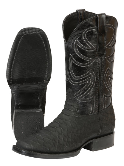 El General Men’s Rodeo Boot Imitation Python - Black 45561