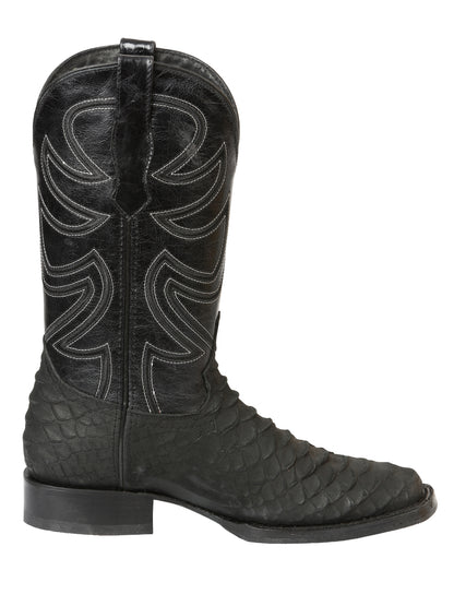 El General Men’s Rodeo Boot Imitation Python - Black 45561