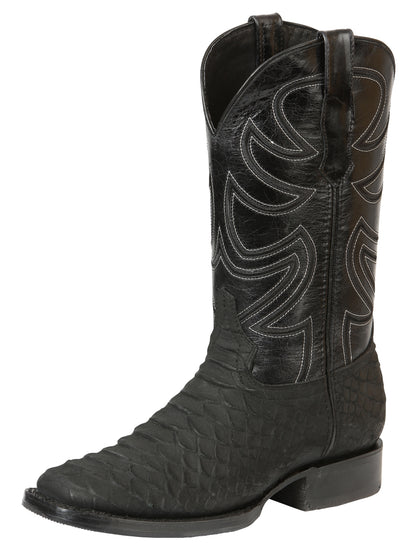 El General Men’s Rodeo Boot Imitation Python - Black 45561