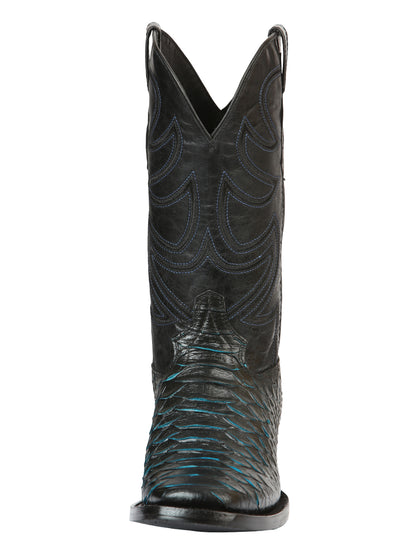 El General Men’s Rodeo Boot Imitation Python - Black/Blue 45564