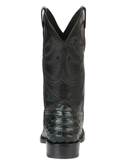 El General Men’s Rodeo Boot Imitation Python - Black/Blue 45564