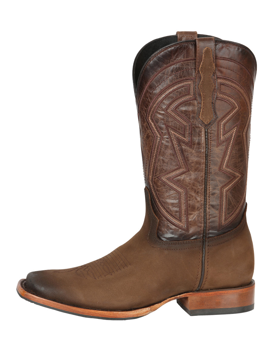 El General Men's Rodeo Boots - Nobuck Camel 45568