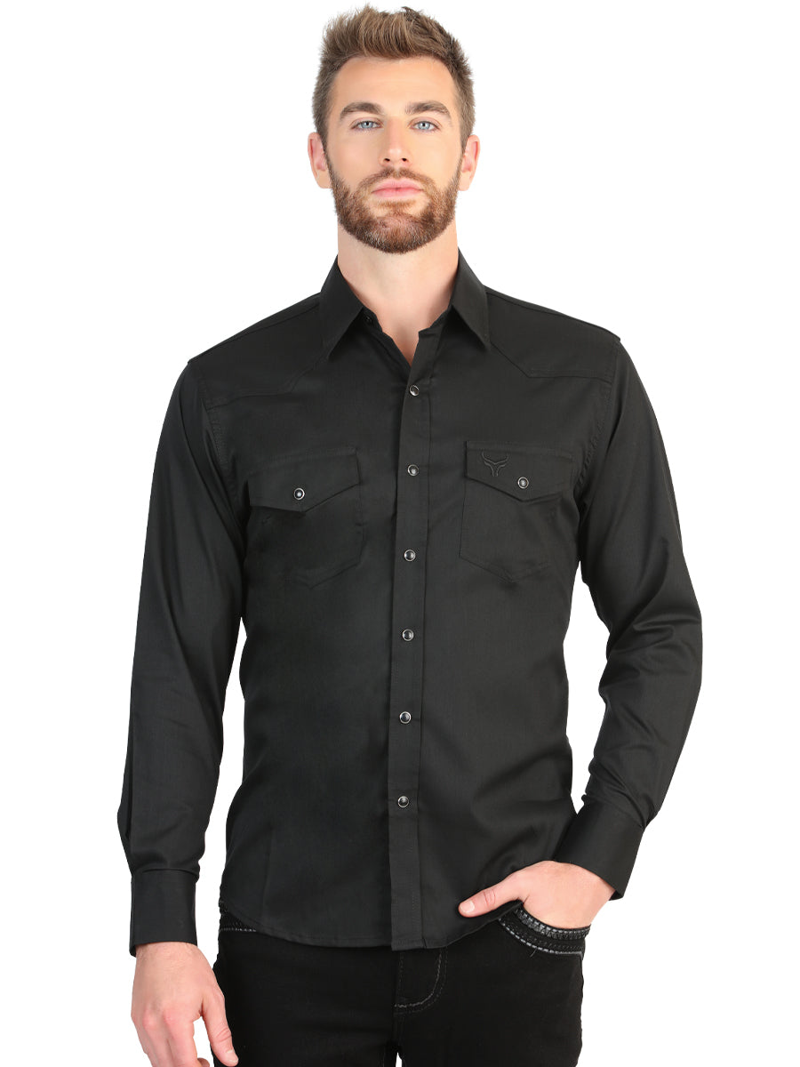 El General Men’s Long Sleeve Western Shirt - Black Stretch
  45612