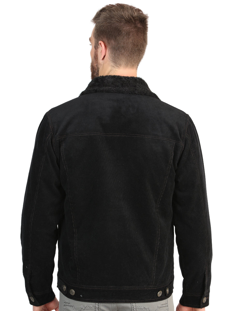 El General Men’s Black Corduroy Sherpa-Lined Jacket 45631