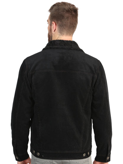 El General Men’s Black Corduroy Sherpa-Lined Jacket 45631