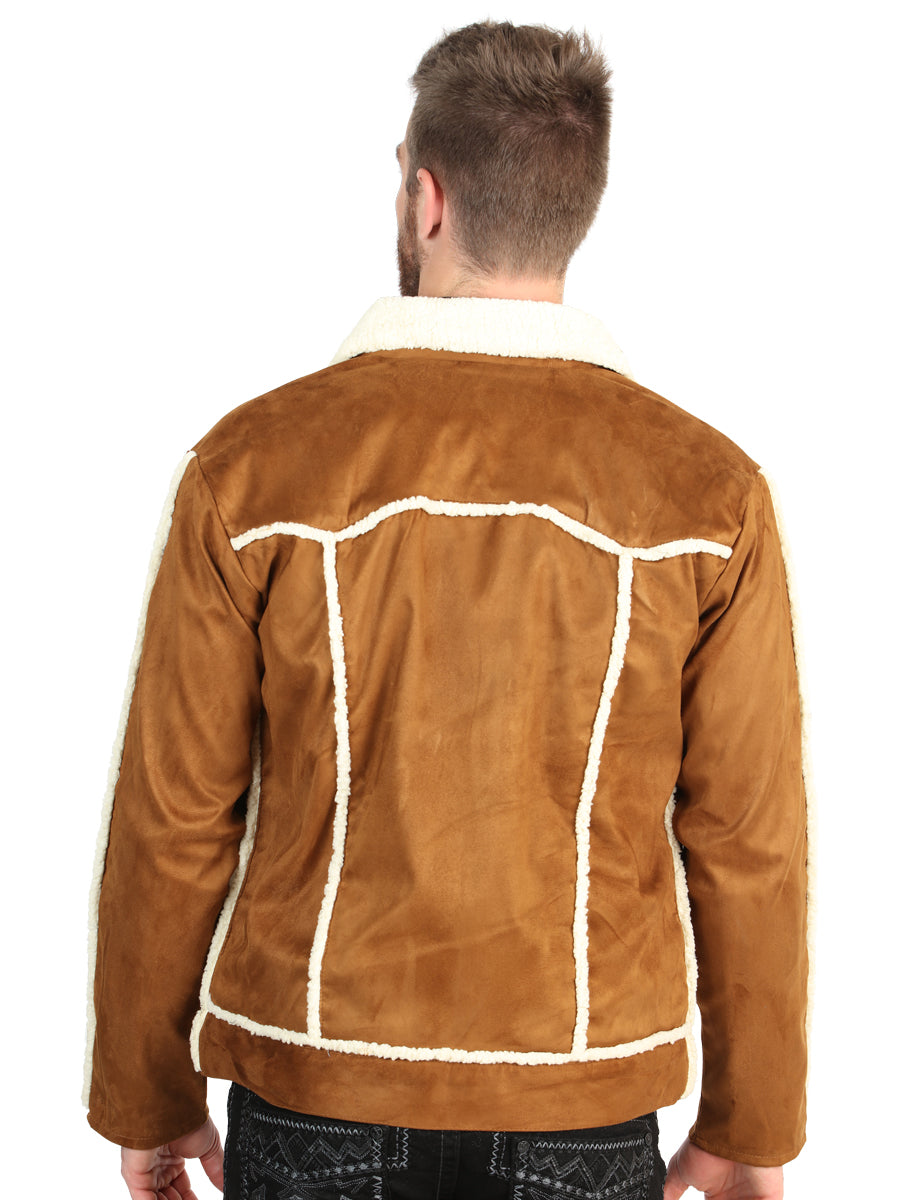 El General Men’s Tan Suede Sherpa-Lined Jacket 45634