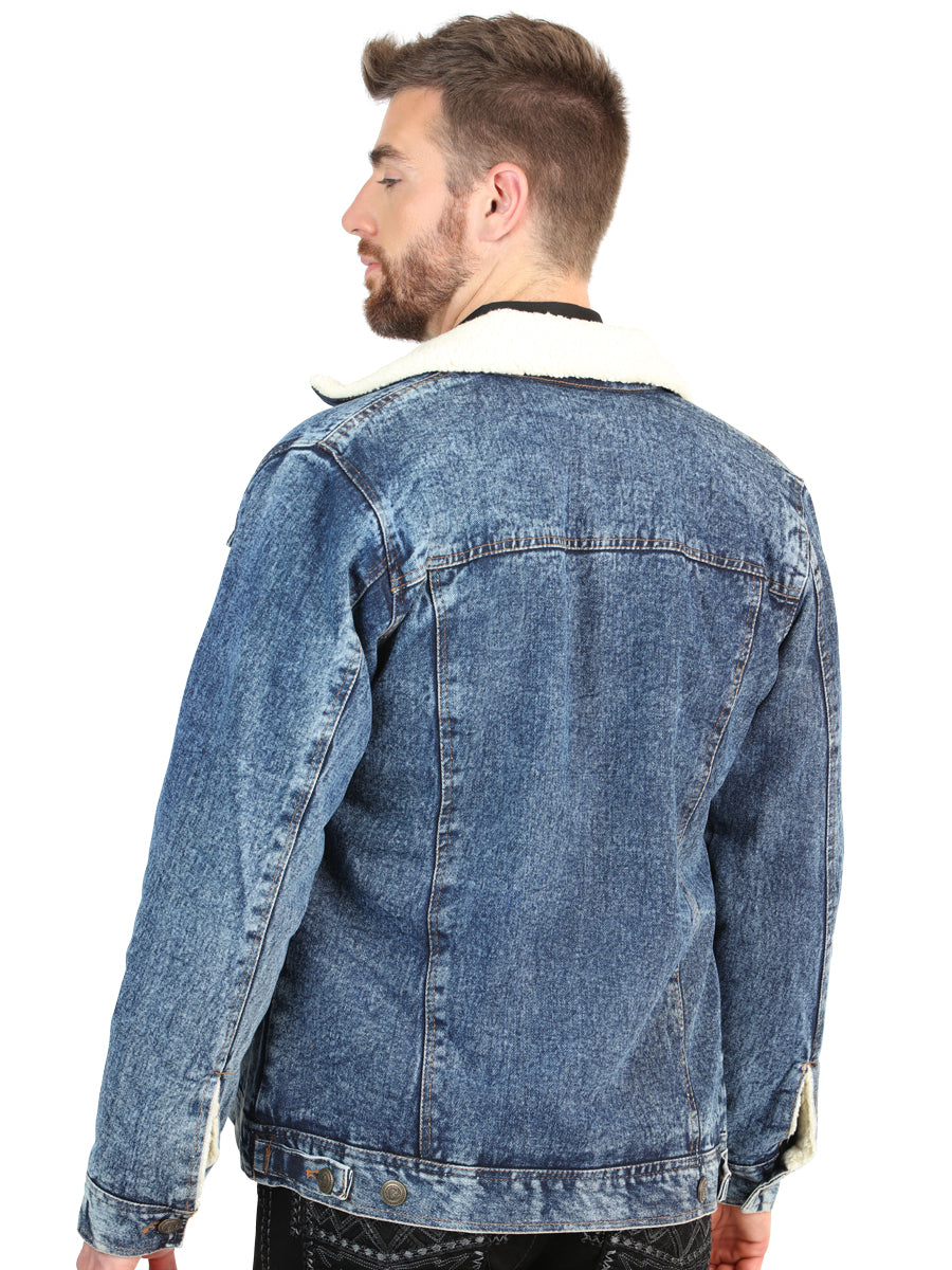 El General Men’s Light Blue Denim Sherpa-Lined Jacket 45639