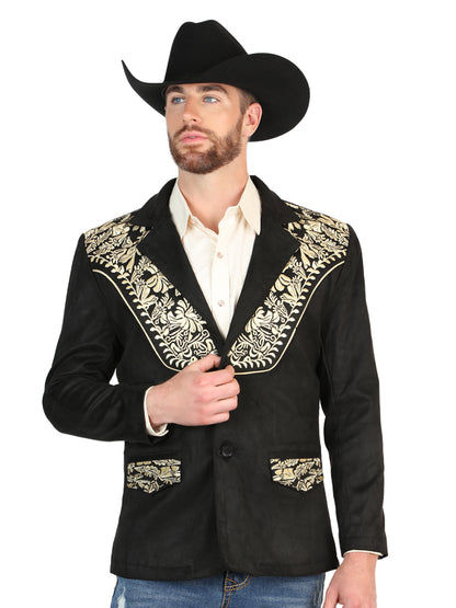 El General Men’s Suede Western Embroidered Blazer - Black
  45647
