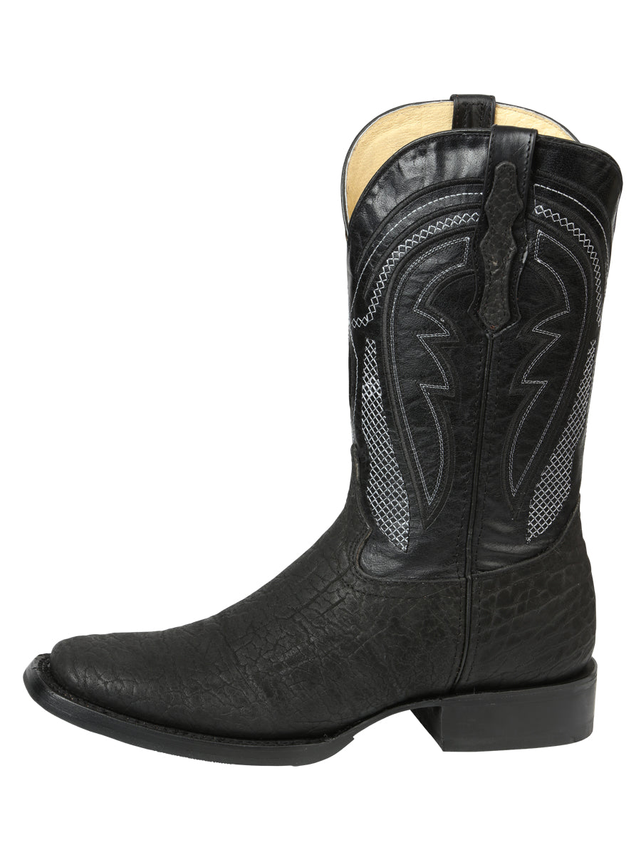 Men’s El General Western Boots - Imitation Bull Neck Black 45666