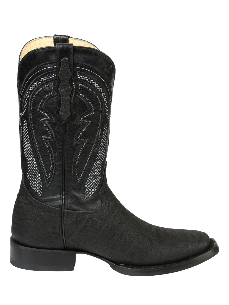 Men’s El General Western Boots - Imitation Bull Neck Black 45666