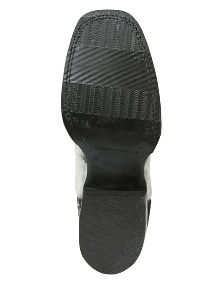 Men’s El General Rodeo Western Boots - Black/White Cowhide 45670