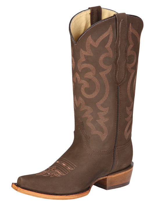 El General Women's Limited Edition Western Boot - Nobuck Camel 45778