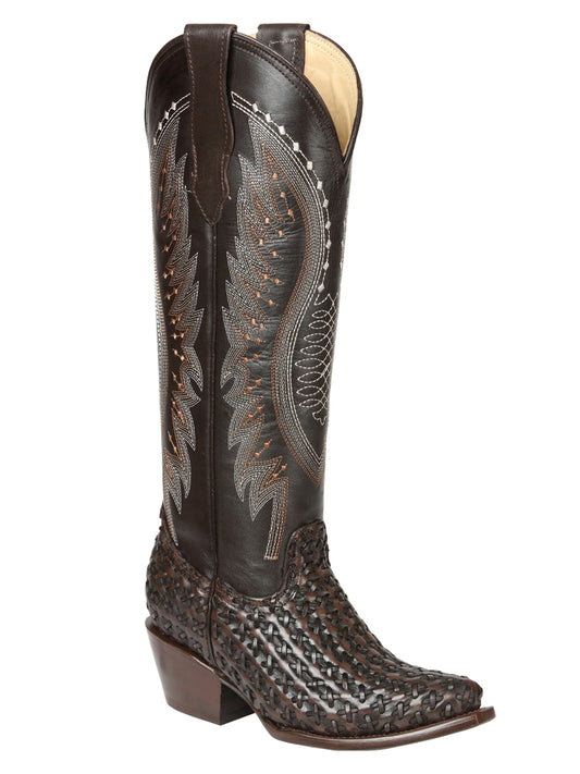 El General Women’s Embroidered Western Boots - Choco 45782