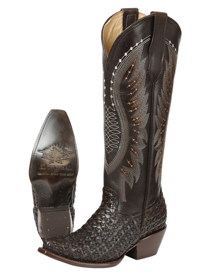 El General Women’s Embroidered Western Boots - Choco 45782
